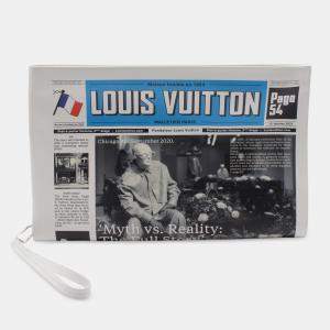 Louis Vuitton Multicolor White Leather Everyday LV Newspaper Pouch