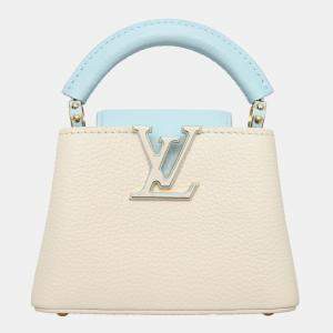 Louis Vuitton Quartz Pink & Sky Blue Leather Lovelock Chain Capucines Nano Bag