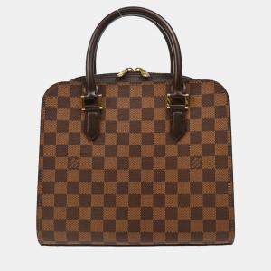 Pre Owned Louis Vuitton Brown Damier Ebene Triana Handbag