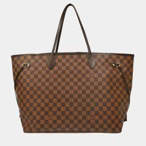 Pre Owned Louis Vuitton Brown Damier Ebene Neverfull GM Tote Handbag
