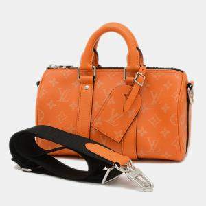 Louis Vuitton Orange Leather Taigarama Keepall Bandouliere 25 Shoulder Bag