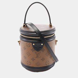 Louis Vuitton Brown Black Monogram Reverse Coated Canvas Leather Cannes Handbag