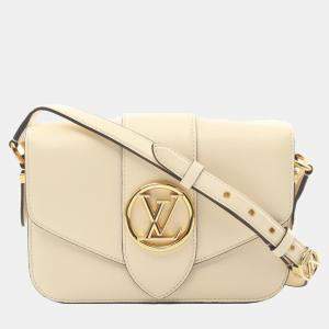  Louis Vuitton Ivory Leather Lv Pont 9 Pont Neuf Shoulder Bag