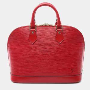 Louis Vuitton Red Epi Leather Alma Handbag