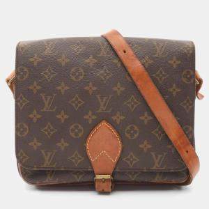 Pre Owned Louis Vuitton Brown Monogram Canvas Cartouchiere Shoulder Bag