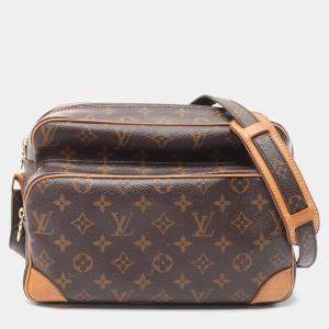 Pre Owned Louis Vuitton Nile Shoulder Bag Monogram Canvas Leather