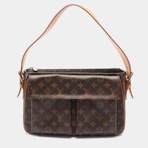 Pre Owned Louis Vuitton Brown Monogram Canvas Vivacite GM Shoulder Bag