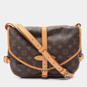 Louis Vuitton Brown Monogram Leather Saumur 30 Shoulder Bag