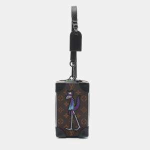 Pre Owned  Louis Vuitton Black Brown Monogram Macassar Soft Trunk Phone Box Bag