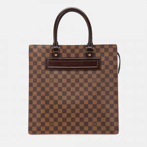 Pre Owned Louis Vuitton Brown Damier Ebene Venice Sac Plat GM