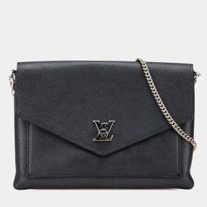 Pre Owned Louis Vuitton Black Leather MyLockMe Chain Pochette