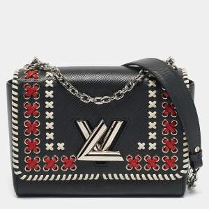 Louis Vuitton Black Epi Leather Braided Twist MM Bag