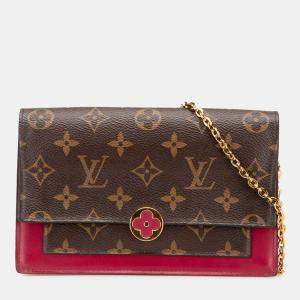 Louis Vuitton Brown Monogram Flore Wallet On Chain