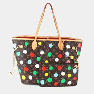 Pre Owned Louis Vuitton Brown Monogram Canvas Dots Neverfull MM Shoulder Bag