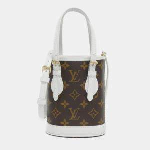 Louis Vuitton White Monogram LV Match Nano Bucket Bag 