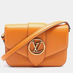 Louis Vuitton Summer Gold Smooth Calfskin LV Pont 9 Shoulder Bag