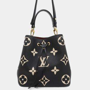  Louis Vuitton Noir/Beige Bicolor Monogram Empreinte Leather Neonoe MM Shoulde Bag