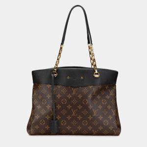 Louis Vuitton Black Brown Monogram Pallas Shopper