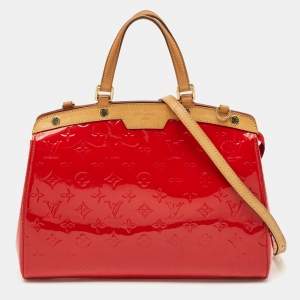 Louis Vuitton Rouge Grenadine Monogram Vernis Brea MM Bag