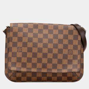 Pre Owned Louis Vuitton Brown Damier Ebene Musette Tango Short Strap