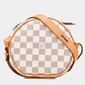 Pre Owned Louis Vuitton White Damier Azur Boite Chapeaux Souple PM
