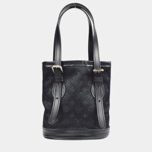 Louis Vuitton Black Monogram Satin Little Bucket Bag