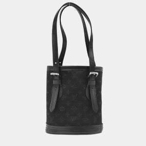 Louis Vuitton Black Monogram Satin Little Bucket Bag
