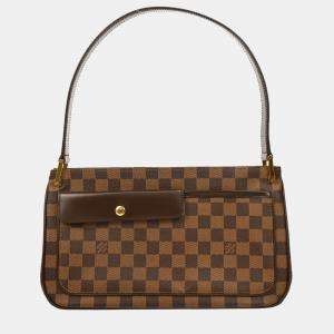 Pre Owned Louis Vuitton Brown Damier Ebene Canvas Aubagne Handbag