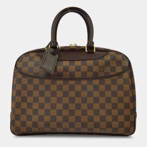 Pre Owned Louis Vuitton Brown Damier Canvas Deauville Bowling Vanity Bag
