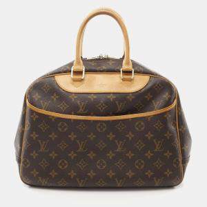 Pre Owned Louis Vuitton Brown Monogram Deauville Bowling Handbag 