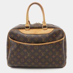 Pre Owned Louis Vuitton Brown Monogram Deauville Bowling Handbag 