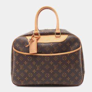 Pre Owned Louis Vuitton Brown Monogram Deauville Bowling Handbag 