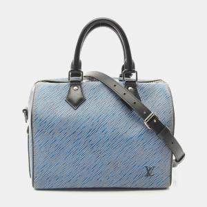 Louis Vuitton Speedy Bandouliere 25 2Way Handbag Epi Denim Blue Lv