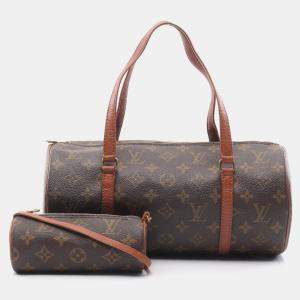Louis Vuitton Papillon 30 Hand Shoulder Bag Monogram Canvas Leather Old