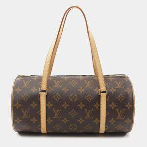 Louis Vuitton Papillon 30 Hand Shoulder Bag Monogram Leather Brown