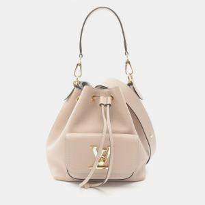 Louis Vuitton Beige Monogram Leather Lockme Bucket Bag