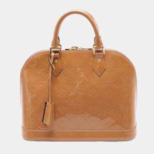 Louis Vuitton Alma Pm Handbag Vernis Leather Beige Poudre  Lv