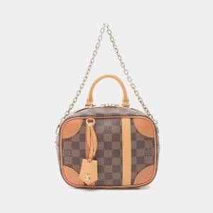 Pre Owned Louis Vuitton Valisette Souple Bb 2Way Handbag Damier Canvas Ebene