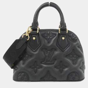 Pre Owned Louis Vuitton Black Bubblegram Leather Alma Soft BB Handbag
