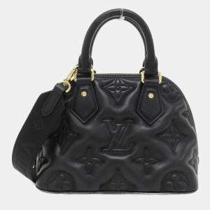 Pre Owned Louis Vuitton Black Bubblegram Leather Alma Soft BB Handbag
