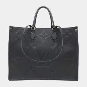 Pre Owned Louis Vuitton Black Monogram Empreinte Leather OnTheGo GM Tote Bag