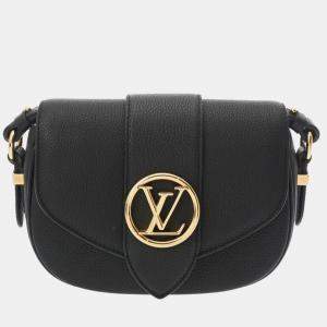 Louis Vuitton Black Leather Pont Neuf Soft PM Shoulder Bag