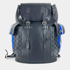 Louis Vuitton Black Epi Leather Monogram Eclipse Christopher PM Backpack