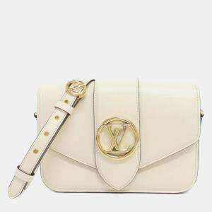 Louis Vuitton Cream Leather Pont Neuf Shoulder Bag