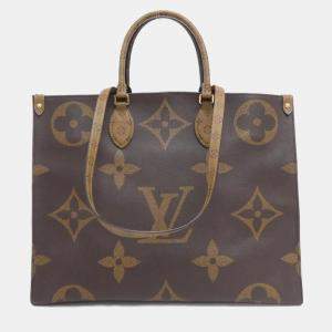 Louis Vuitton Brown Coated Canvas Monogram Giant On-The-Go GM Handbag