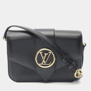 Louis Vuitton Black Leather Smooth Calfskin LV Pont 9 Shoulder Bag 