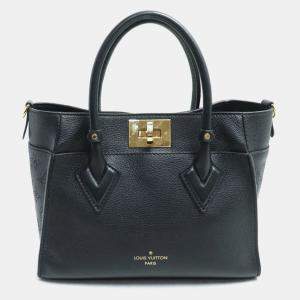 Pre Owned Louis Vuitton Black Leather On My Side PM Handbag 