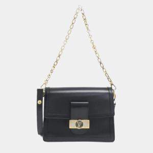 Pre Owned Louis Vuitton Black Leather Dauphine MM Shoulder Bag