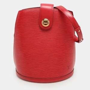 Louis Vuitton Red Epi Leather Cluny Bucket Bag