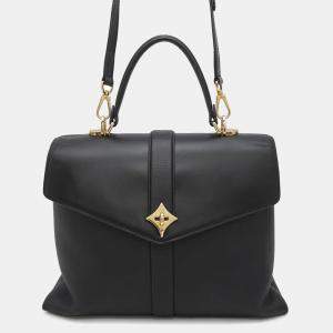 Pre Owned Louis Vuitton Noir Leather Rose De Van MM Satchel Bag